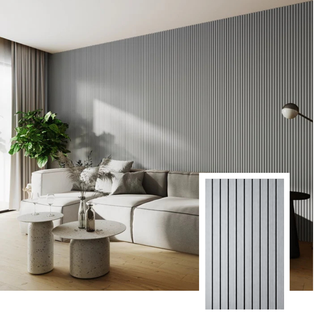 Pannello a doghe acustiche ZULIAN™ — Rovere affumicato (2,7 m × 1,10 m)