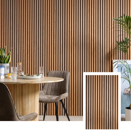 Pannello a doghe acustiche ZULIAN™ — Rovere affumicato (2,7 m × 1,10 m)